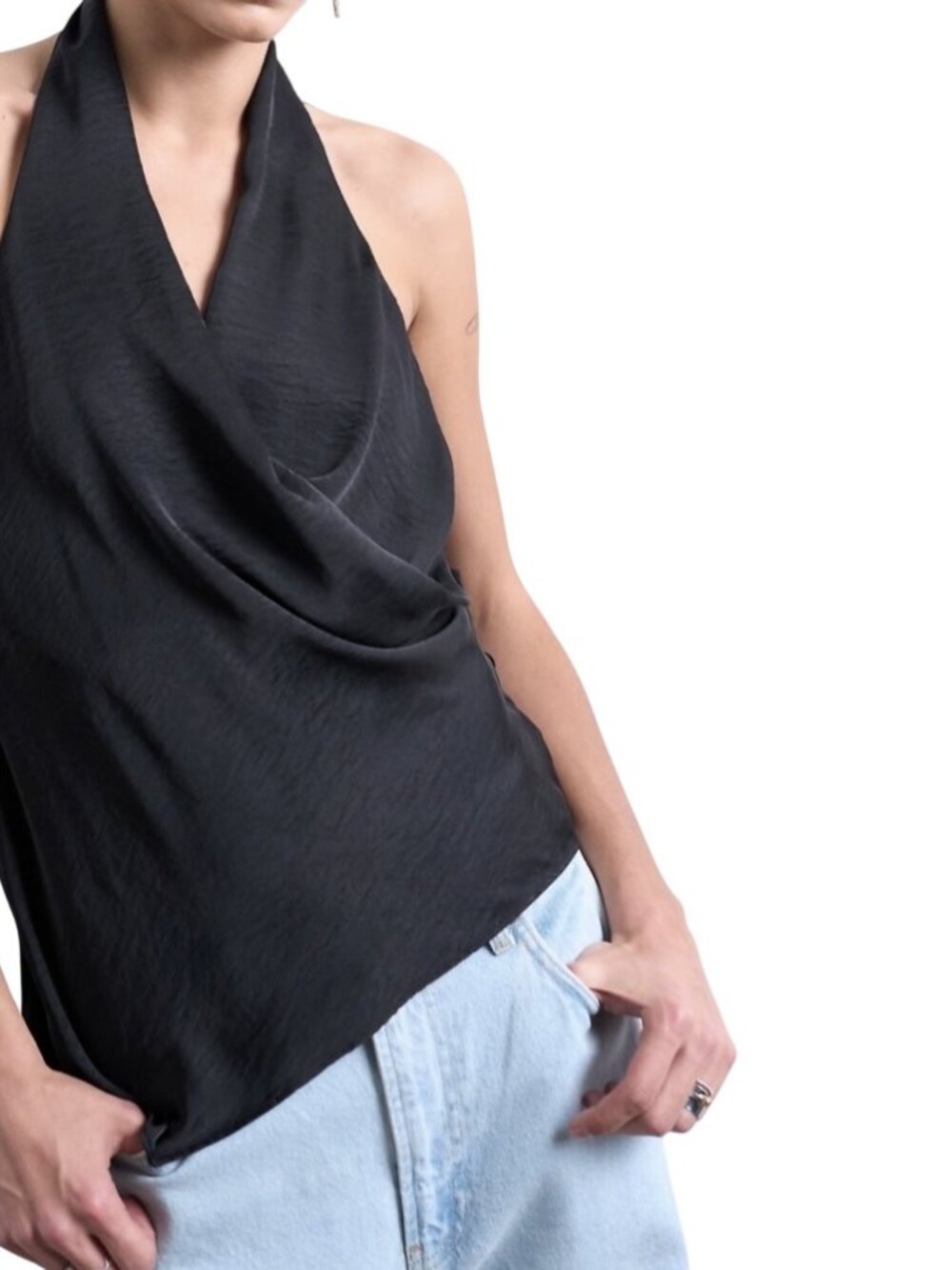 ASOS Size 12 Halter Neck Draped Front Top